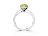 White gold Fancy Yellow Princess  Solitaire Diamond Engagement Ring with Four-Prong Setting on a Classic Band_6