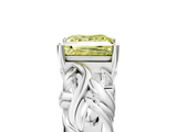 White gold Fancy Yellow Princess  Solitaire Diamond Leaf Vine Band with Prong Setting_5