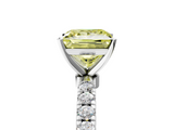White gold Fancy Yellow Princess  Solitaire Diamond Pavé Band with Four-Prong Setting_5