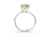 White gold Fancy Yellow Princess  Solitaire Diamond Ring with 4-Prong Setting on a Classic Band_6