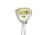 White gold Fancy Yellow Princess  Solitaire Diamond Ring with 4-Prong Setting on a Classic Band_8