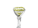 White gold Fancy Yellow Princess  Solitaire Diamond Ring with Bezel Set Side Stones and Prong Setting_5