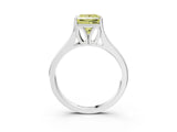 White gold Fancy Yellow Princess  Solitaire Diamond Ring with Cathedral Band and Four-Prong Setting_32