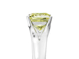 White gold Fancy Yellow Princess  Solitaire Diamond Ring with Cathedral Band and Four-Prong Setting_34