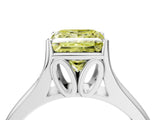 White gold Fancy Yellow Princess  Solitaire Diamond Ring with Cathedral Band and Four-Prong Setting_38