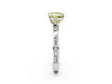 White gold Fancy Yellow Princess  Solitaire Diamond Ring with Channel-Set Baguette Band and Four-Prong Setting_2