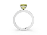 White gold Fancy Yellow Princess  Solitaire Diamond Ring with Channel-Set Baguette Band and Four-Prong Setting_3