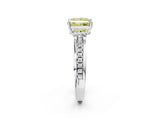 White gold Fancy Yellow Princess  Solitaire Diamond Ring with Channel Set Band and Six-Prong Setting_54