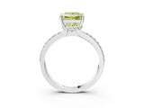 White gold Fancy Yellow Princess  Solitaire Diamond Ring with Channel Set Band and Six-Prong Setting_55