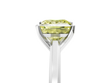 White gold Fancy Yellow Princess  Solitaire Diamond Ring with Four-Prong Setting and Classic Band_8