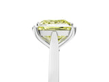 White gold Fancy Yellow Princess  Solitaire Diamond Ring with Four-Prong Setting and Tapered Band 5