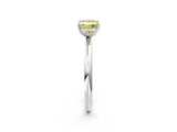 White gold Fancy Yellow Princess  Solitaire Diamond Ring with Four-Prong Setting on a Plain Band_34