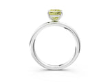 White gold Fancy Yellow Princess  Solitaire Diamond Ring with Four-Prong Setting on a Plain Band_35