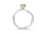 White gold Fancy Yellow Princess  Solitaire Diamond Ring with Four-Prong Setting on a Plain Band_47