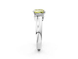 White gold Fancy Yellow Princess  Solitaire Diamond Ring with Pave Band and Six-Prong Setting_84