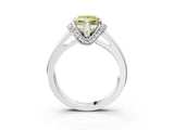 White gold Fancy Yellow Princess  Solitaire Diamond Ring with Pave Band and Six-Prong Setting_85