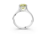 White gold Fancy Yellow Princess  Solitaire Diamond Ring with Six-Prong Cathedral Setting_35