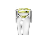 White gold Fancy Yellow Princess  Solitaire Diamond Ring with Six-Prong Cathedral Setting_37