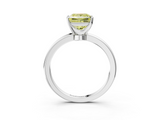 White gold Fancy Yellow Princess  Solitaire Diamond Ring with Six-Prong Setting on a Classic Band_3