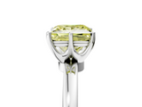 White gold Fancy Yellow Princess  Solitaire Diamond Ring with Six-Prong Setting on a Classic Band_5