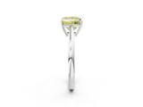 White gold Fancy Yellow Princess  Solitaire Diamond Ring with Split Shank and Four-Prong Setting_2