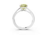 White gold Fancy Yellow Princess  Solitaire Diamond Ring with Split Shank and Four-Prong Setting_3