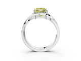White gold Fancy Yellow Princess  Solitaire Diamond Ring with Split Shank and Prong Setting_20