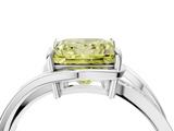 White gold Fancy Yellow Princess  Solitaire Diamond Ring with Split Shank and Prong Setting_21