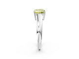 White gold Fancy Yellow Princess  Solitaire Diamond Ring with Tapered Band and Four-Prong Setting_50