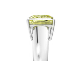 White gold Fancy Yellow Princess  Solitaire Diamond Ring with Tapered Band and Four-Prong Setting_53