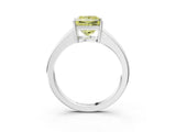 White gold Fancy Yellow Princess  Solitaire Diamond Ring with Tapered Band and Four-Prong Setting_56