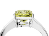 White gold Fancy Yellow Princess  Solitaire Diamond Ring with Tapered Band and Four-Prong Setting_57