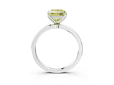 White gold Fancy Yellow Princess  Solitaire Diamond Ring with Thin Band and Four-Prong Setting_63