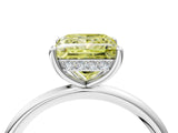 White gold Fancy Yellow Princess  Solitaire Diamond Ring with a Classic Band and Four-Prong Setting 5