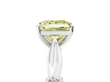White gold Fancy Yellow Princess  Solitaire Diamond Twisted Band with Four-Prong Setting_5