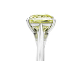 White gold Fancy Yellow Princess  Solitaire Engagement Ring with Four-Prong Setting and Classic Band 5