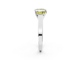 White gold Fancy Yellow Princess  Solitaire Engagement Ring with Four-Prong Setting and Tapered Band_5