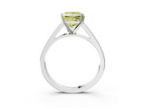 White gold Fancy Yellow Princess  Solitaire Engagement Ring with Four-Prong Setting and Tapered Band_6