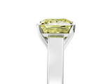 White gold Fancy Yellow Princess  Solitaire Engagement Ring with Four-Prong Setting and Tapered Band_8