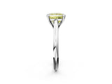 White gold Fancy Yellow Princess  Solitaire Engagement Ring with Six-Prong Setting and Classic Band 3