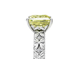 White gold Fancy Yellow Princess  Solitaire Floral Milgrain Engagement Ring_56