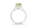 White gold Fancy Yellow Princess  Solitaire Heart Prong Engagement Ring with Tapered Band_94