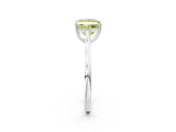 White gold Fancy Yellow Princess  Solitaire Heart Prong Engagement Ring with Tapered Band_97