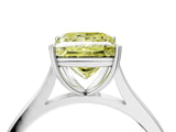 White gold Fancy Yellow Princess  Solitaire Heart Prong Engagement Ring with Tapered Band_99