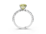 White gold Fancy Yellow Princess  Solitaire Marquise Side Stone Prong Setting Ring_3