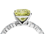 White gold Fancy Yellow Princess  Solitaire Marquise Side Stone Prong Setting Ring_4