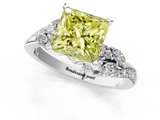 White gold Fancy Yellow Princess  Solitaire Marquise Twist Band with Six-Prong Setting_1