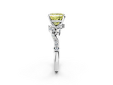 White gold Fancy Yellow Princess  Solitaire Marquise Twist Band with Six-Prong Setting_2