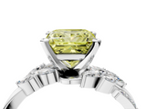 White gold Fancy Yellow Princess  Solitaire Marquise Twist Band with Six-Prong Setting_4