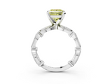 White gold Fancy Yellow Princess  Solitaire Milgrain Diamond Engagement Ring with Bezel and Marquise Band_3